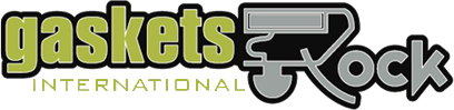 Logo of gaskets rock international with a stylized gasket graphic.